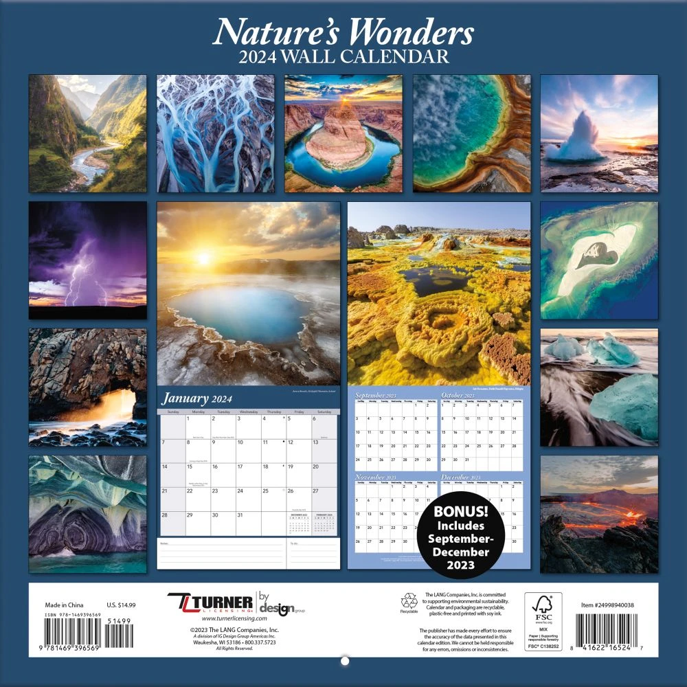 Natures Wonders 2024 Wall Calendar 5 Natures Wonders 2024 Wall Calendar - Image 3