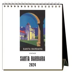 Santa Barbara Nostalgic 2024 Easel Desk Calendar