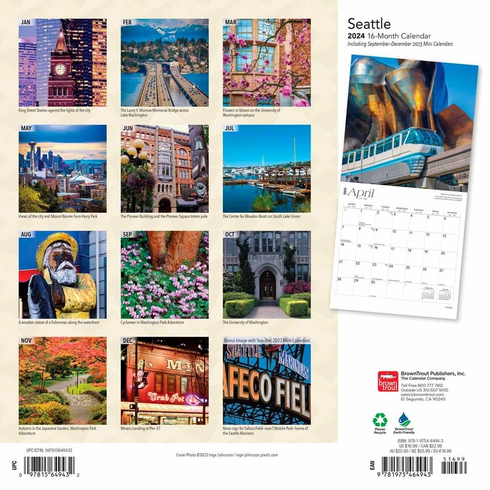 Seattle 2024 Wall Calendar 4 Seattle 2024 Wall Calendar - Image 2