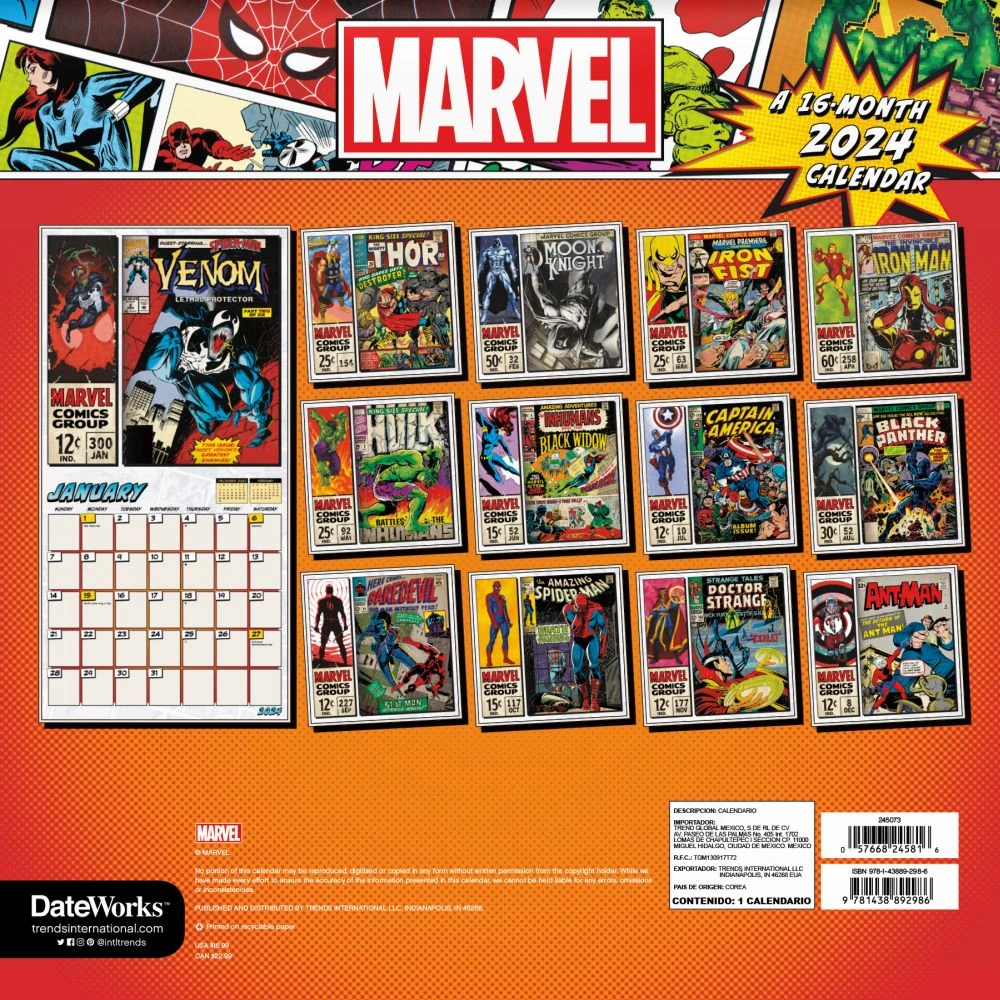 Marvel Comics 2024 Wall Calendar 4 Marvel Comics 2024 Wall Calendar - Image 2