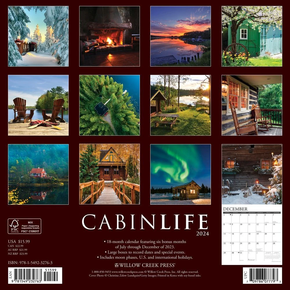 Cabin Life 2024 Wall Calendar 4 Cabin Life 2024 Wall Calendar - Image 2