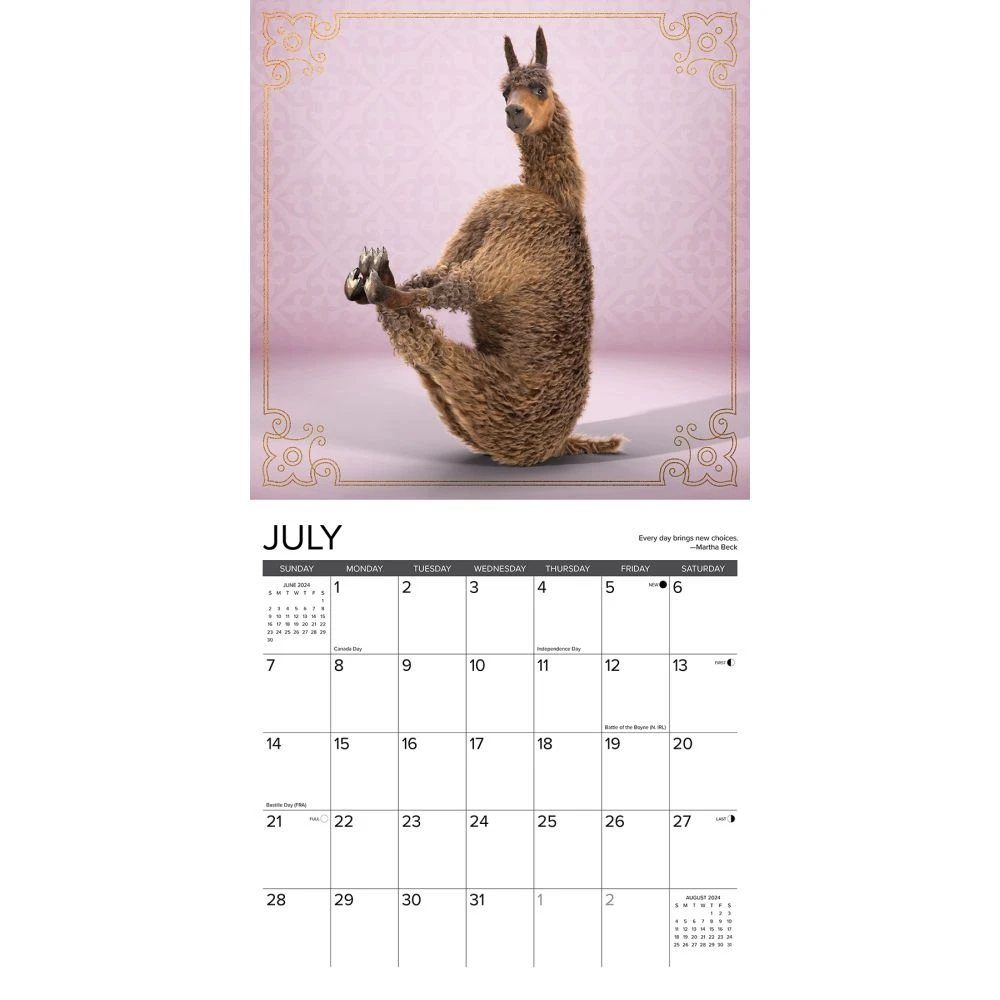 Llama Yoga 2024 Wall Calendar 5 Llama Yoga 2024 Wall Calendar - Image 3