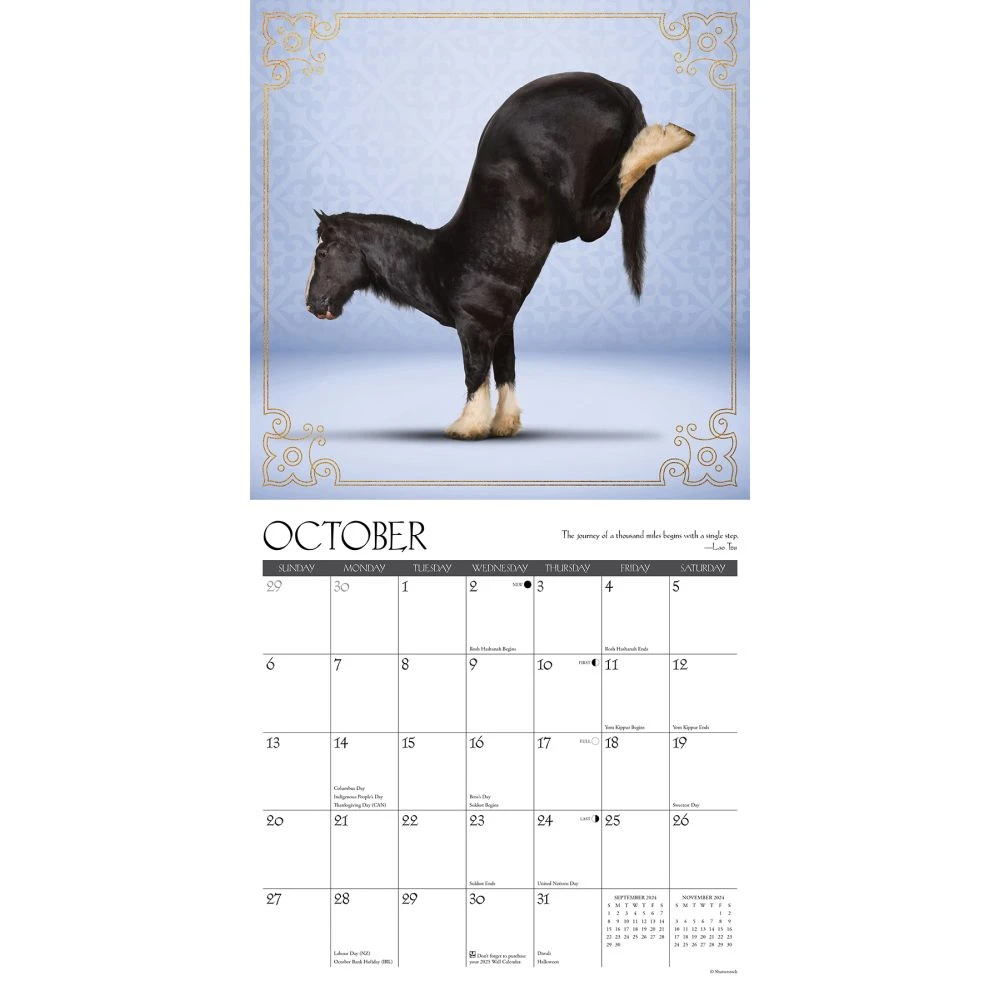 Horse Yoga 2024 Wall Calendar 5 Horse Yoga 2024 Wall Calendar - Image 3
