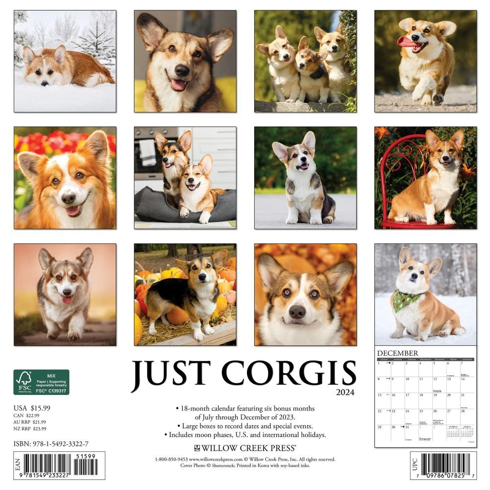 Just Corgis 2024 Wall Calendar 4 Just Corgis 2024 Wall Calendar - Image 2