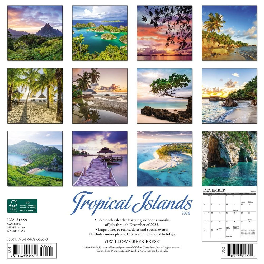 Tropical Islands 2024 Wall Calendar 4 Tropical Islands 2024 Wall Calendar - Image 2