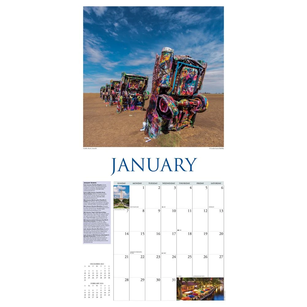 Texas Travel & Events 2024 Wall Calendar 5 Texas Travel & Events 2024 Wall Calendar - Image 3