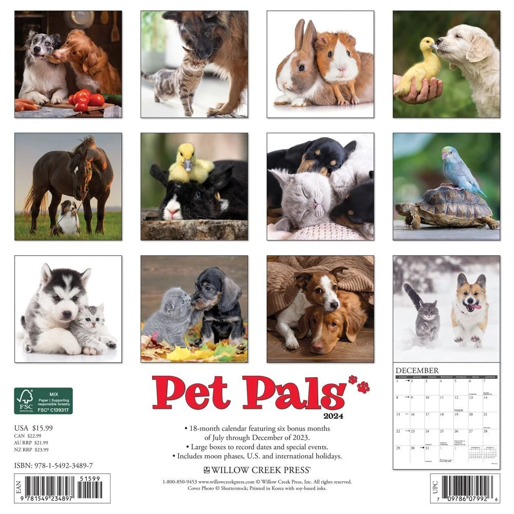 Pet Pals 2024 Wall Calendar 4 Pet Pals 2024 Wall Calendar - Image 2
