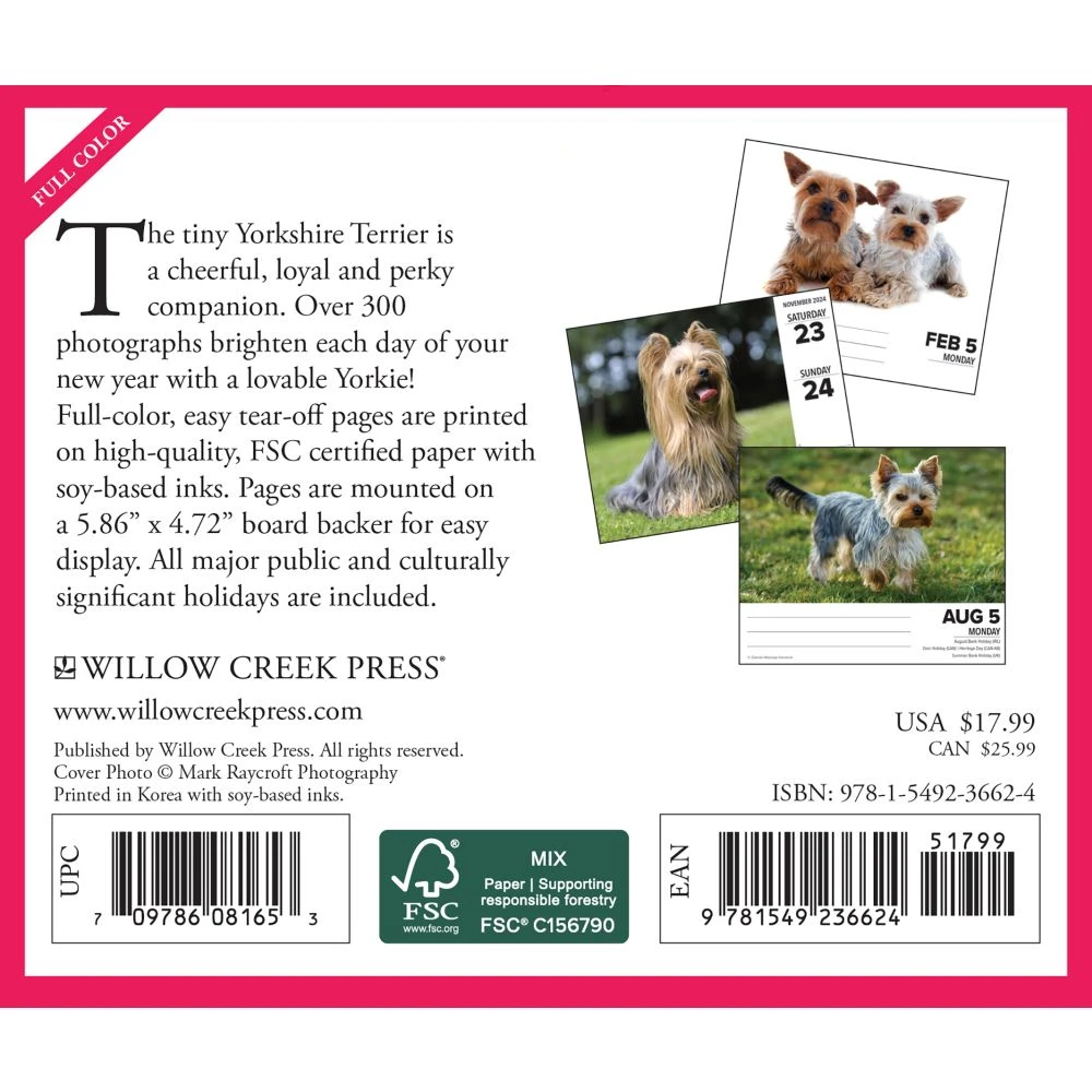 Just Yorkies 2024 Desk Calendar 4 Just Yorkies 2024 Desk Calendar - Image 2