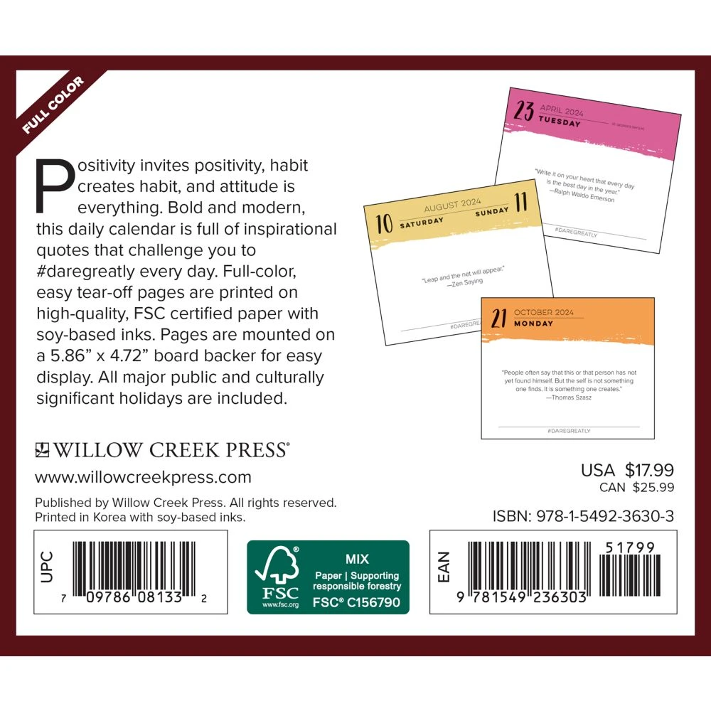 Dare Greatly 2024 Desk Calendar 4 Dare Greatly 2024 Desk Calendar - Image 2