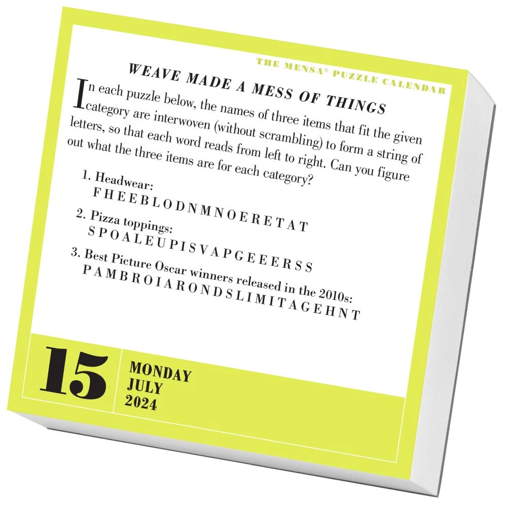 Mensa Brain Puzzlers 2024 Desk Calendar 5 Mensa Brain Puzzlers 2024 Desk Calendar - Image 3