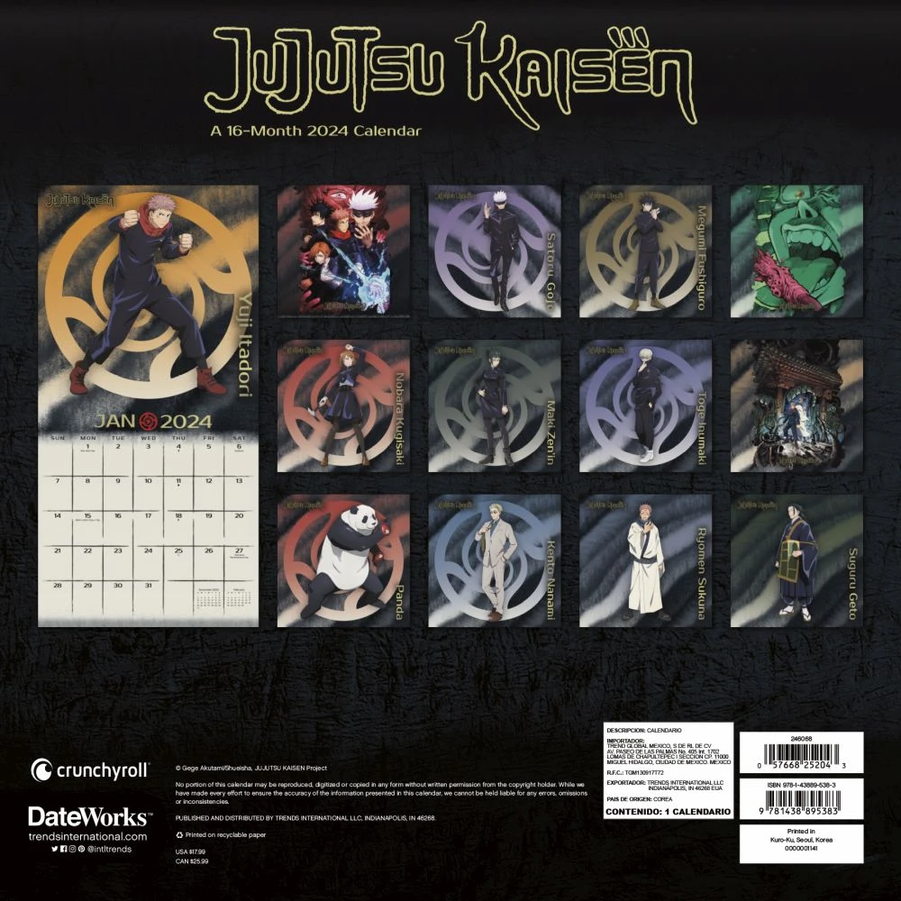 Jujutsu Kaisen 2024 Wall Calendar 4 Jujutsu Kaisen 2024 Wall Calendar - Image 2