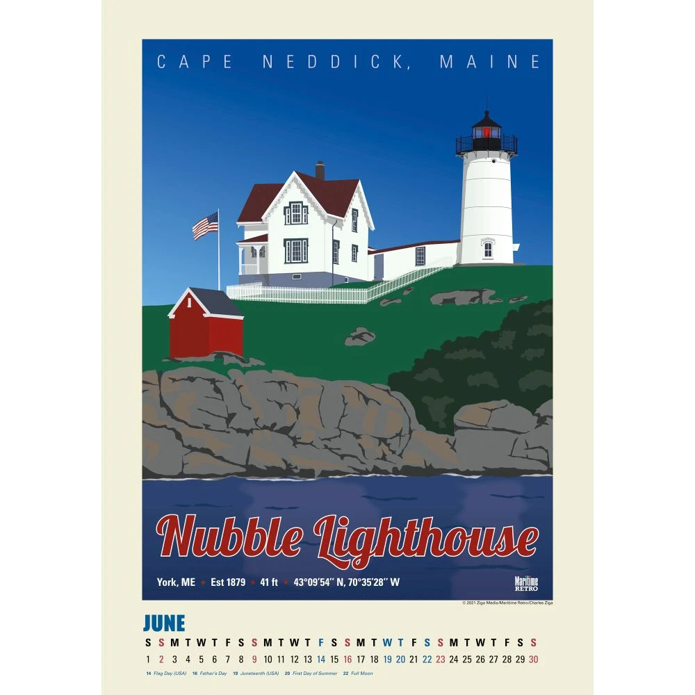 New England Lighthouses Poster 2024 Wall Calendar 7 New England Lighthouses Poster 2024 Wall Calendar - Image 5
