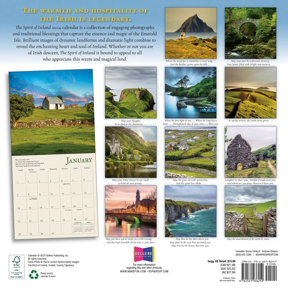 Spirit Of Ireland 2024 Wall Calendar 4 Spirit Of Ireland 2024 Wall Calendar - Image 2