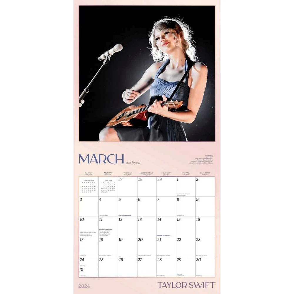 Taylor Swift 2024 Wall Calendar 5 Taylor Swift 2024 Wall Calendar - Image 3