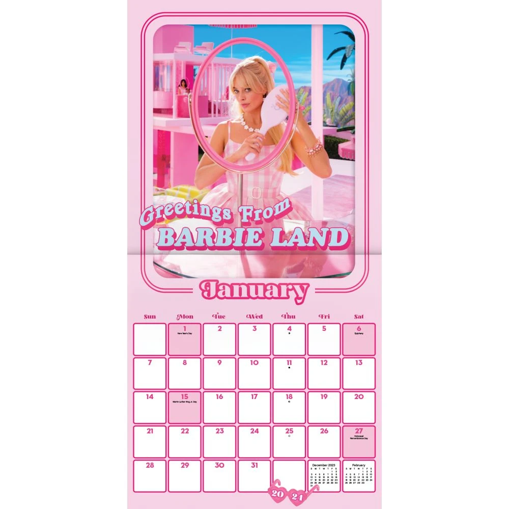 Barbie The Movie Exclusive With Decal 2024 Wall Calendar 5 Barbie The Movie Exclusive With Decal 2024 Wall Calendar - Image 3