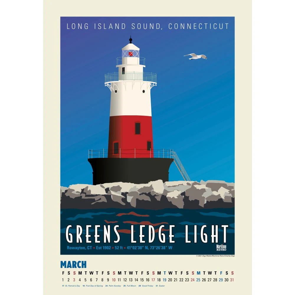 New England Lighthouses Poster 2024 Wall Calendar 6 New England Lighthouses Poster 2024 Wall Calendar - Image 4