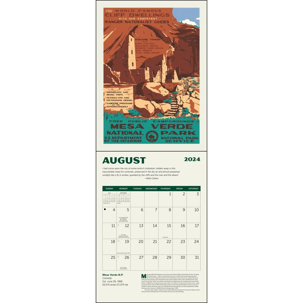 National Parks WPA Grid 2024 Wall Calendar 7 National Parks WPA Grid 2024 Wall Calendar - Image 5