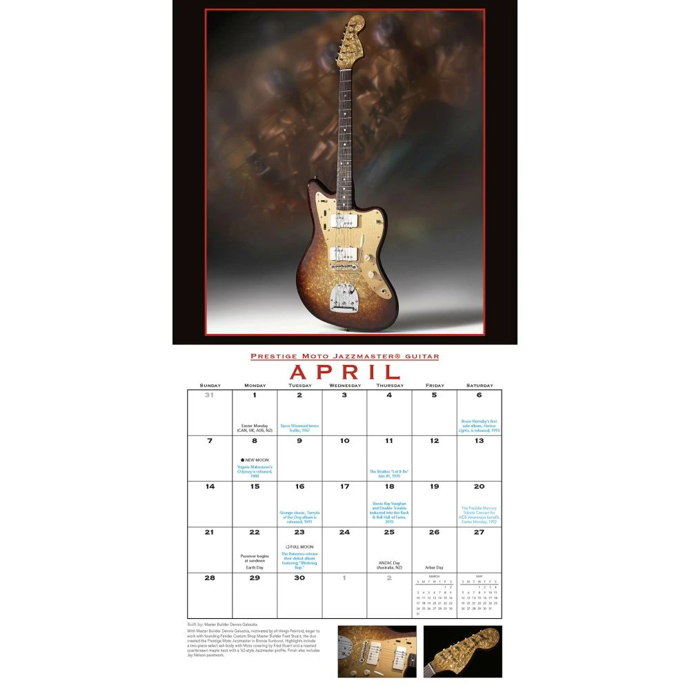 Fender Guitar 2024 Wall Calendar 5 Fender Guitar 2024 Wall Calendar - Image 3