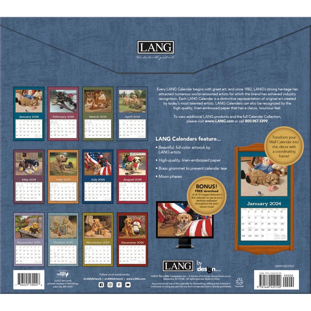 Puppy 2024 Wall Calendar 4 Puppy 2024 Wall Calendar - Image 2