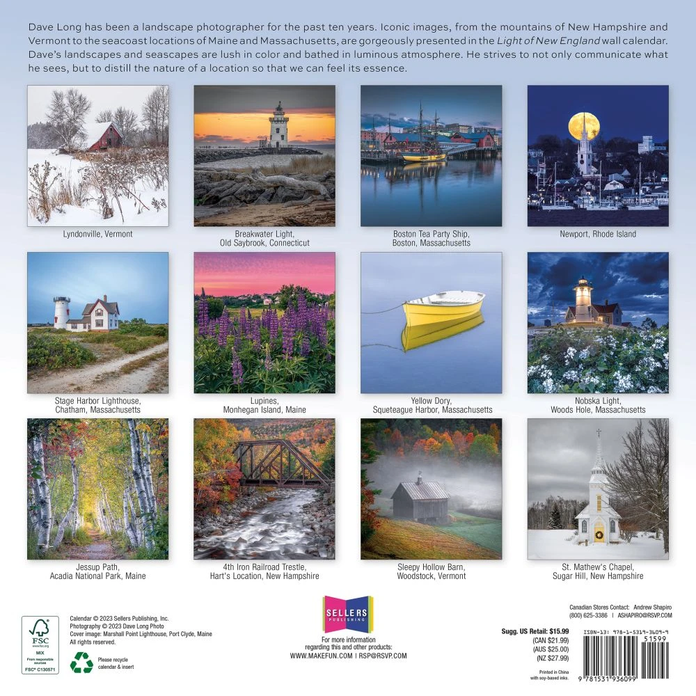 Light Of New England 2024 Wall Calendar 4 Light Of New England 2024 Wall Calendar - Image 2