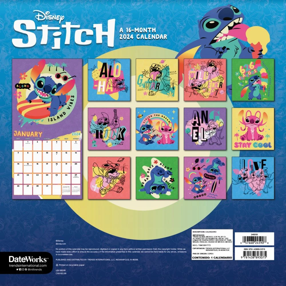Stitch Exclusive With Print 2024 Wall Calendar 4 Stitch Exclusive With Print 2024 Wall Calendar - Image 2