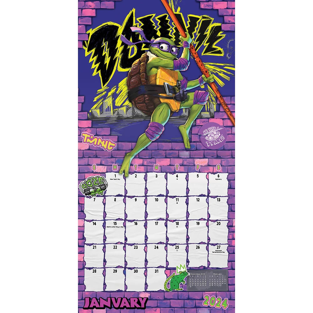 TMNT Mutant Mayhem 2024 Wall Calendar 5 TMNT Mutant Mayhem 2024 Wall Calendar - Image 3
