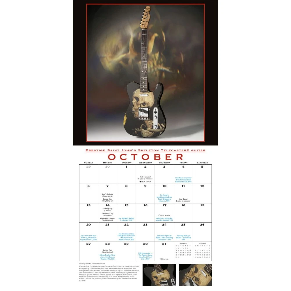 Fender Guitar 2024 Wall Calendar 6 Fender Guitar 2024 Wall Calendar - Image 4