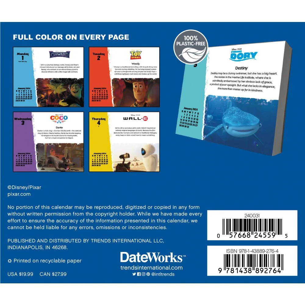 Disney Pixar 2024 Desk Calendar 4 Disney Pixar 2024 Desk Calendar - Image 2