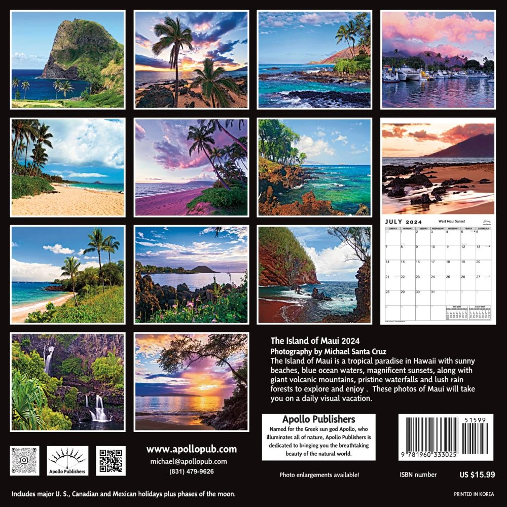 Island Of Maui 2024 Wall Calendar 4 Island Of Maui 2024 Wall Calendar - Image 2