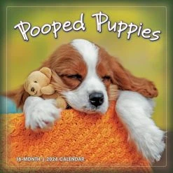 Pooped Puppies 2024 Wall Calendar