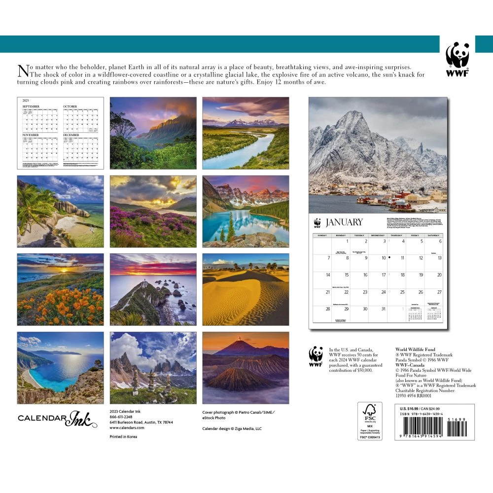Most Beautiful Places WWF 2024 Wall Calendar 4 Most Beautiful Places WWF 2024 Wall Calendar - Image 2
