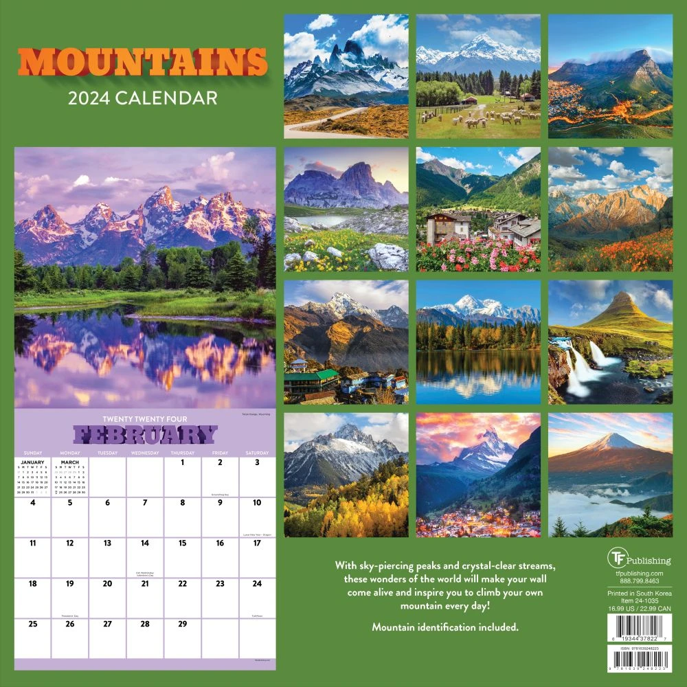 Mountains 2024 Wall Calendar 4 Mountains 2024 Wall Calendar - Image 2