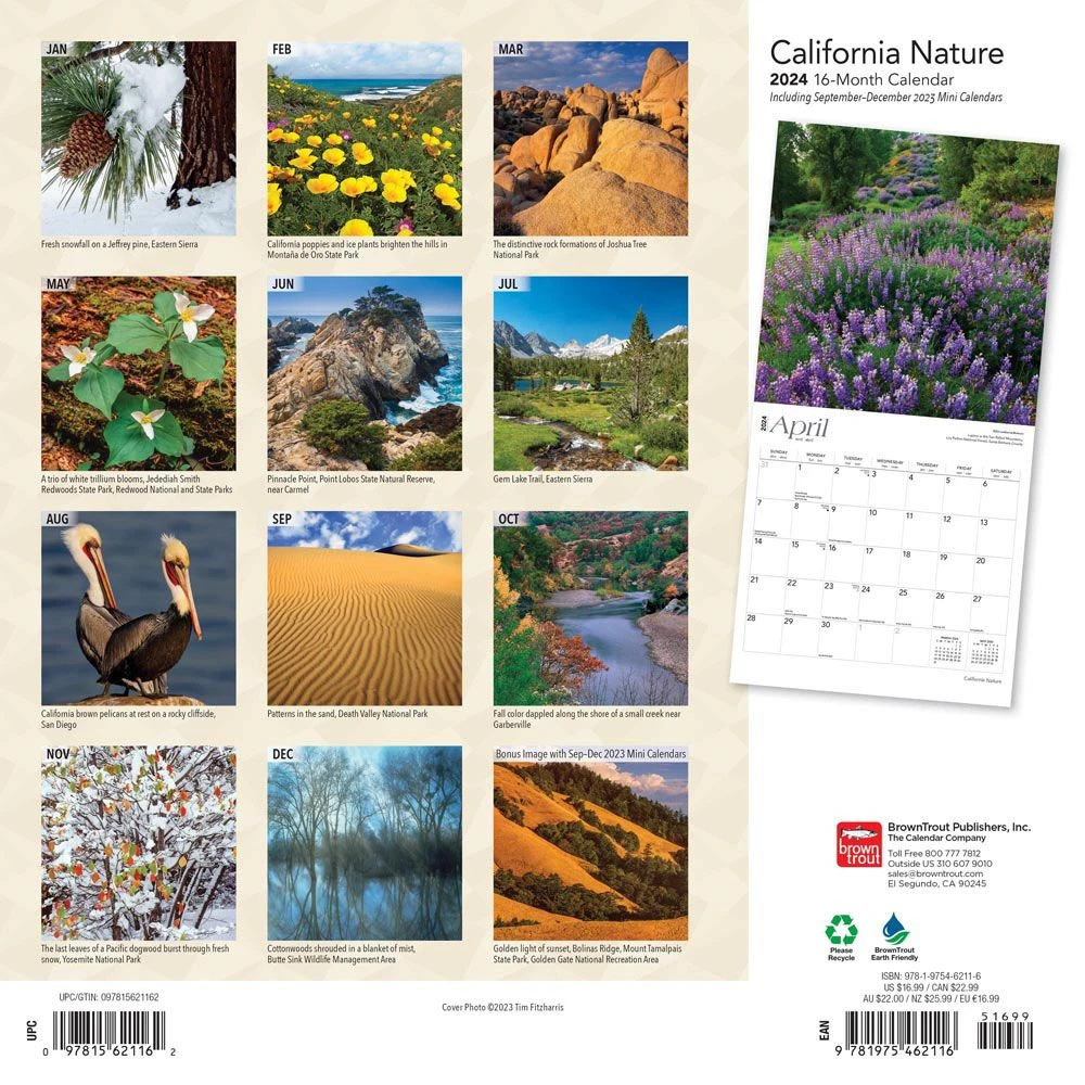 California Nature 2024 Wall Calendar 4 California Nature 2024 Wall Calendar - Image 2