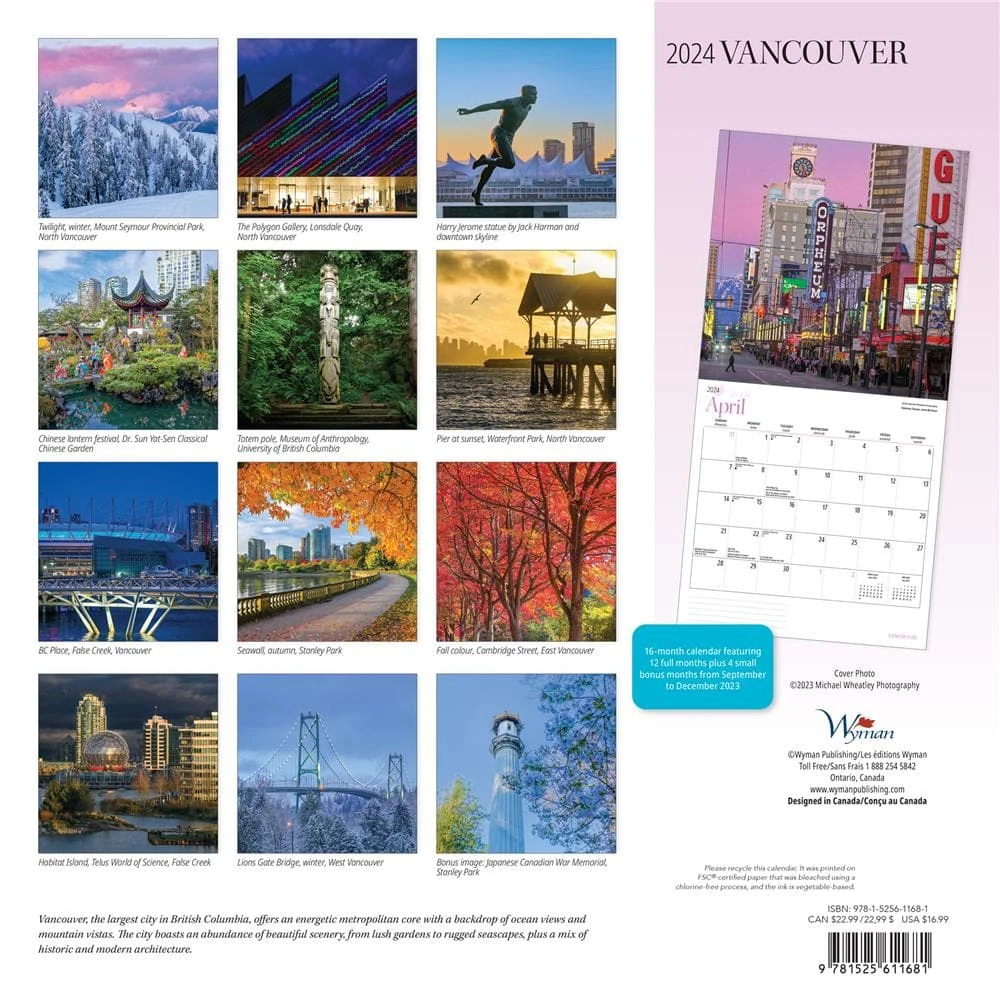 Vancouver 2024 Wall Calendar 4 Vancouver 2024 Wall Calendar - Image 2