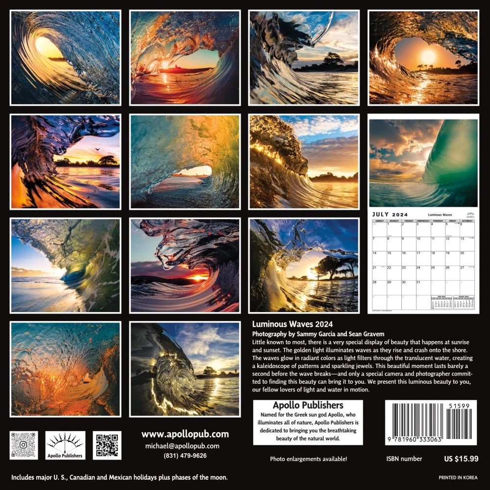 Luminous Waves 2024 Wall Calendar 4 Luminous Waves 2024 Wall Calendar - Image 2