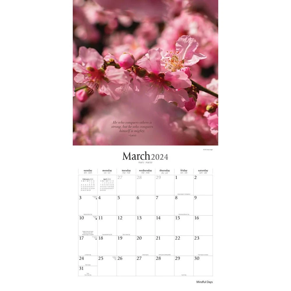 Mindful Days 2024 Wall Calendar 5 Mindful Days 2024 Wall Calendar - Image 3