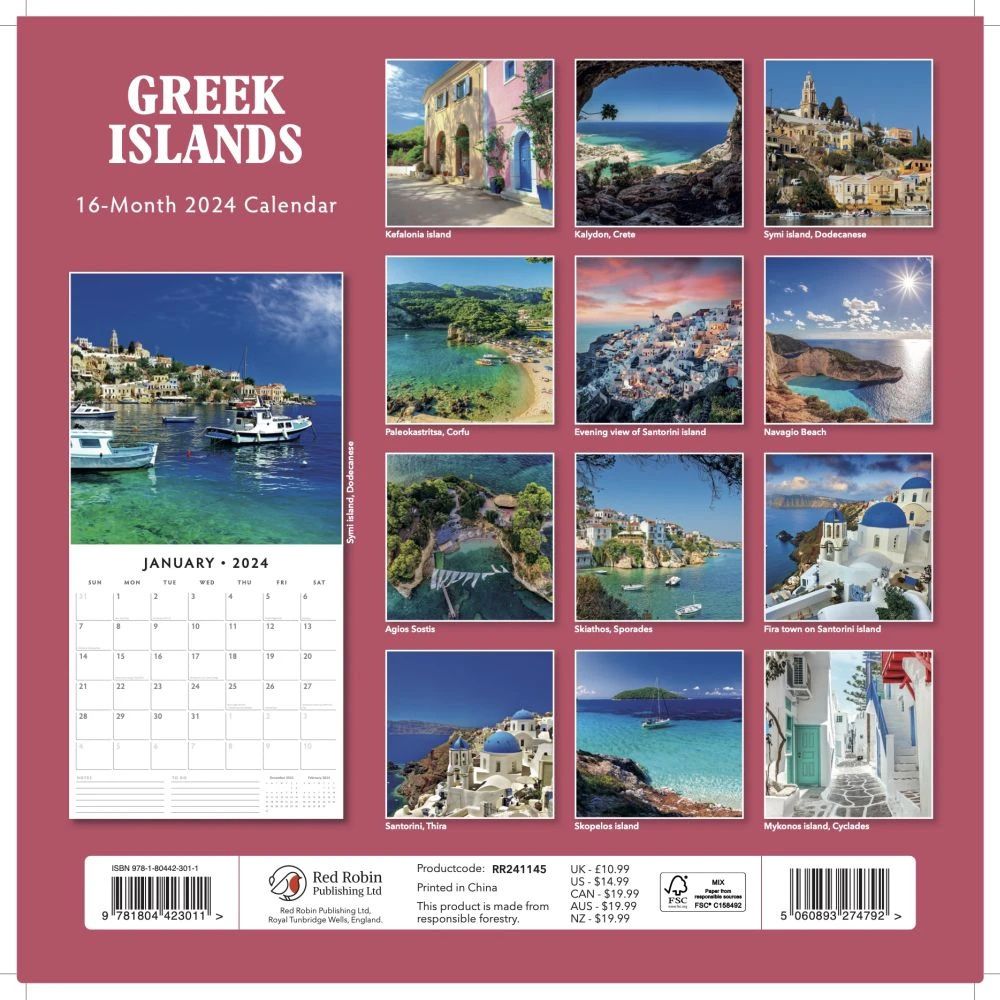 Greek Islands 2024 Wall Calendar 4 Greek Islands 2024 Wall Calendar - Image 2