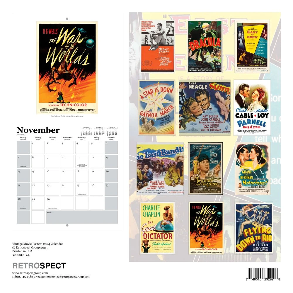 Vintage Movie Square 2024 Poster Wall Calendar 4 Vintage Movie Square 2024 Poster Wall Calendar - Image 2