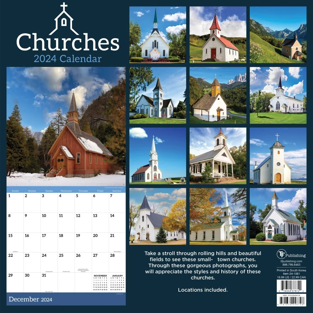 Churches 2024 Wall Calendar 4 Churches 2024 Wall Calendar - Image 2