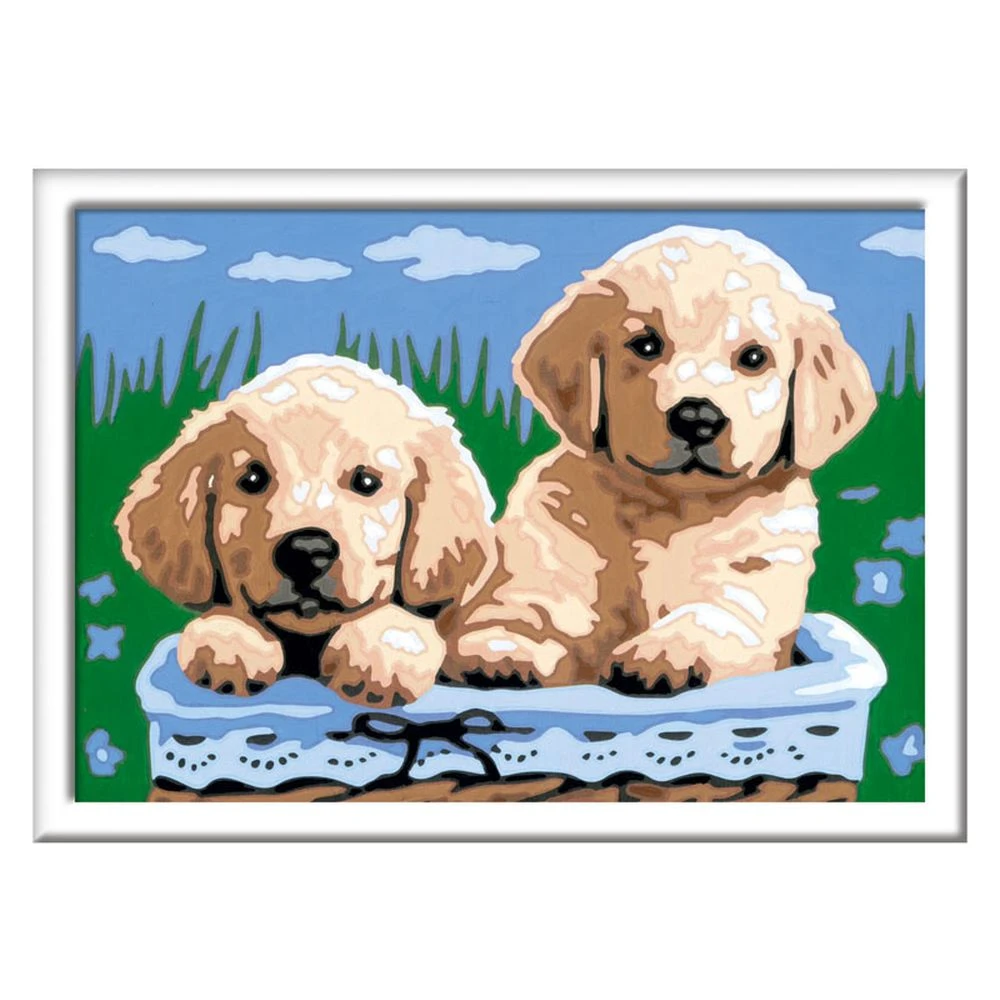 Ravensburger Cute Puppies Paint By Number Kit 4 Ravensburger Cute Puppies Paint By Number Kit - Image 2