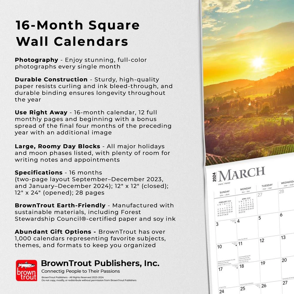 Sunrise Sunset 2024 Wall Calendar 7 Sunrise Sunset 2024 Wall Calendar - Image 5