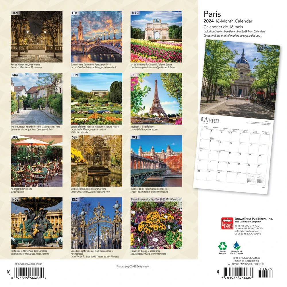 Paris 2024 Wall Calendar 4 Paris 2024 Wall Calendar - Image 2