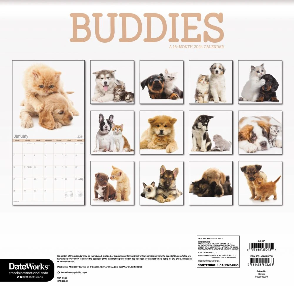 Buddies 2024 Wall Calendar 4 Buddies 2024 Wall Calendar - Image 2