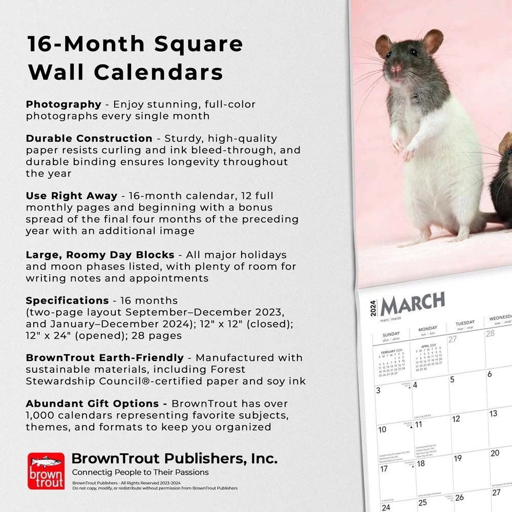 Rats 2024 Wall Calendar 7 Rats 2024 Wall Calendar - Image 5