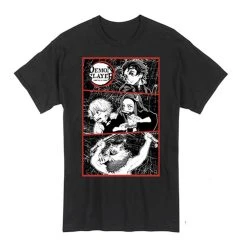 Demonslayer Group Panel Unisex Adult Black T-Shirt