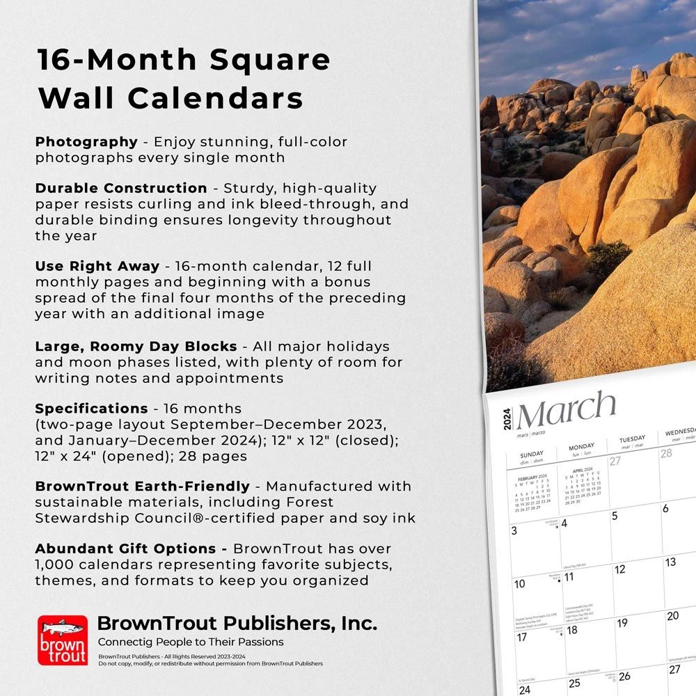 California Nature 2024 Wall Calendar 7 California Nature 2024 Wall Calendar - Image 5