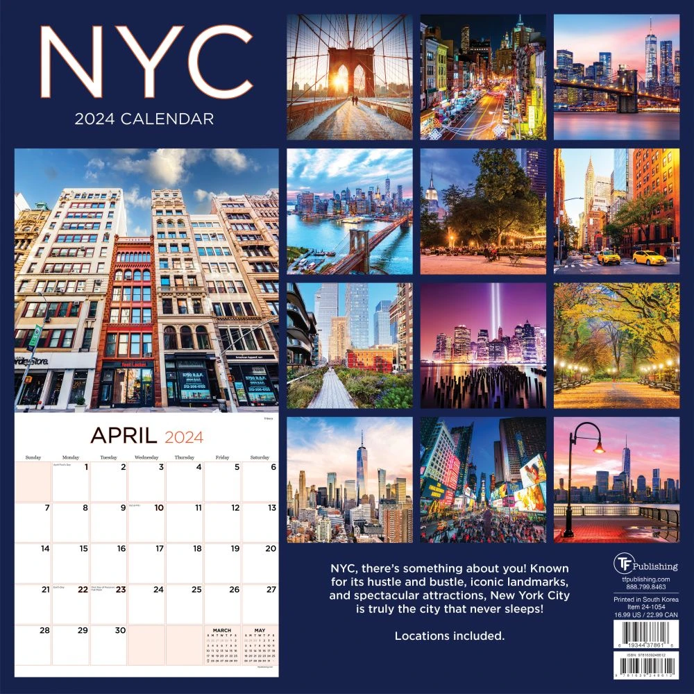 NYC 2024 Wall Calendar 4 NYC 2024 Wall Calendar - Image 2