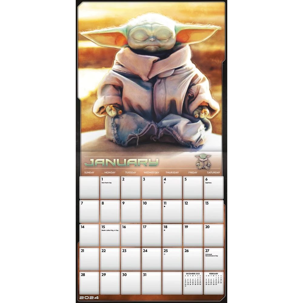 Mandalorian Child SW Exclusive With Print 2024 Wall Calendar 5 Mandalorian Child SW Exclusive With Print 2024 Wall Calendar - Image 3