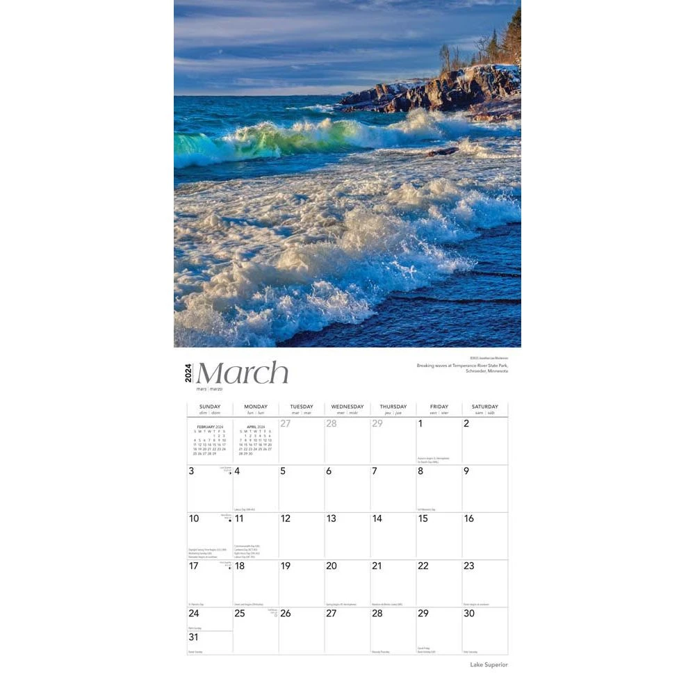 Lake Superior 2024 Wall Calendar 5 Lake Superior 2024 Wall Calendar - Image 3